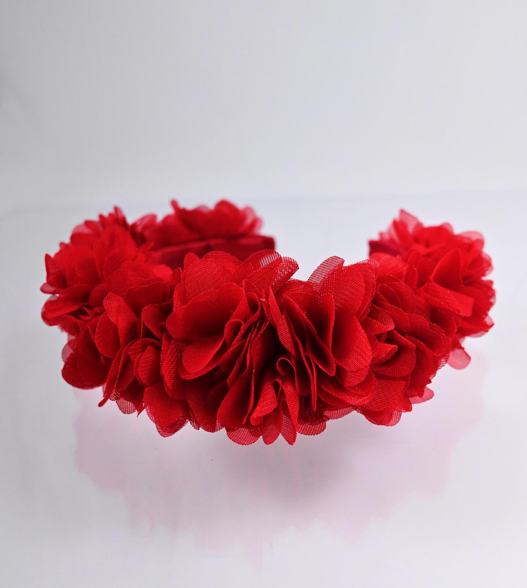 Диадема: Dark red Light Flowers