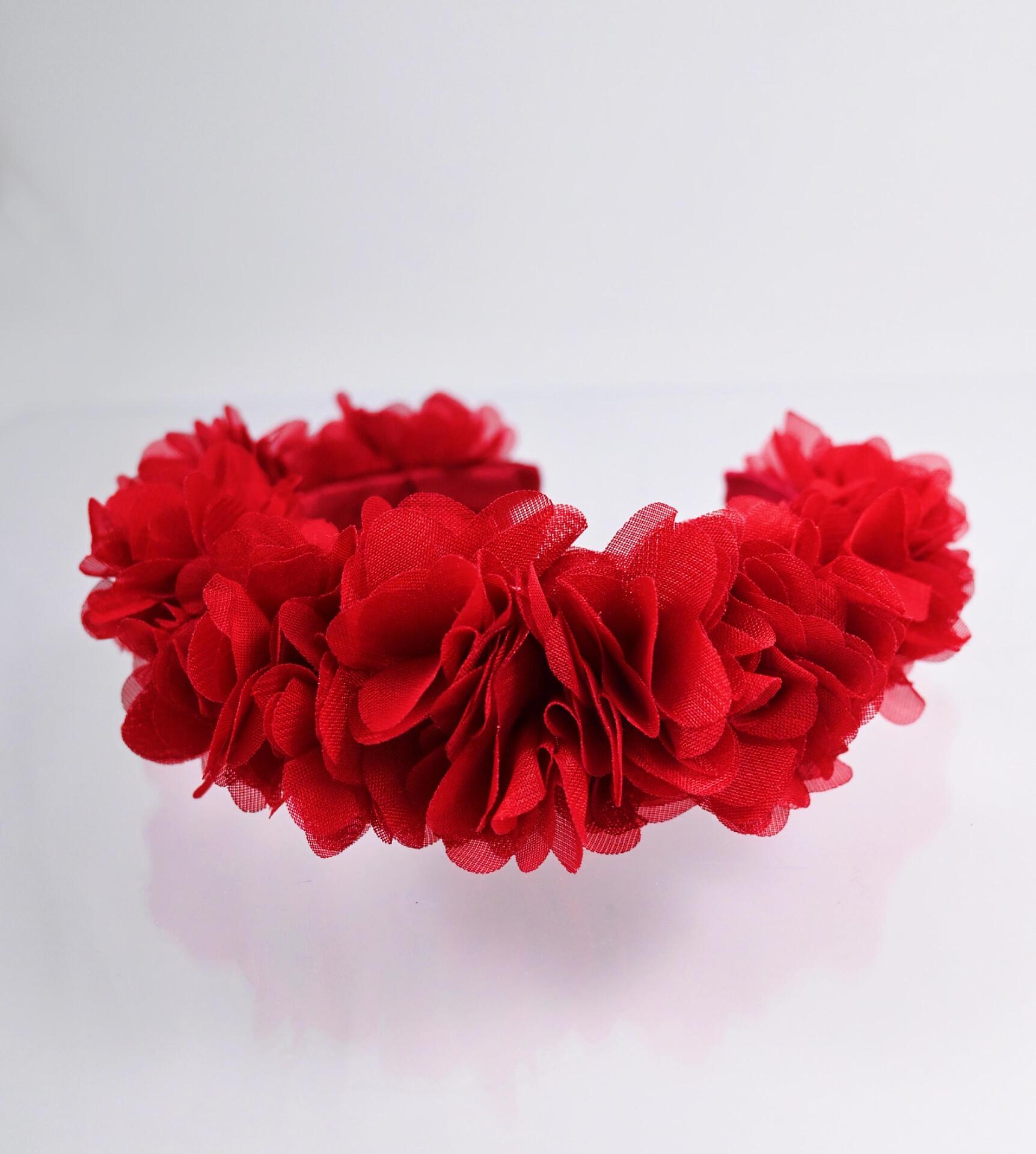 Диадема: Dark red Light Flowers