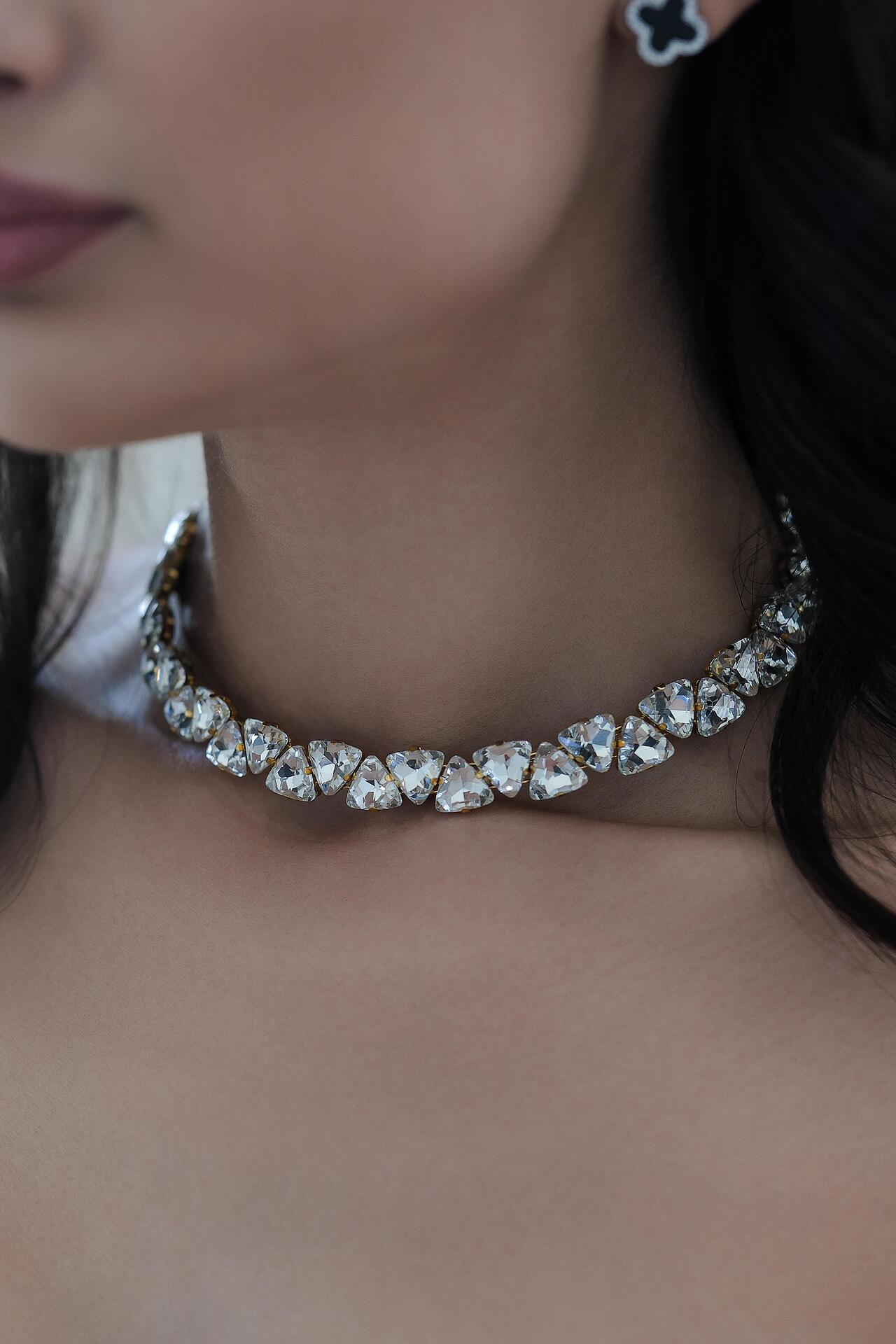 Комплект от колие, гривна и обеци със стъклени камъни: Clarity Gemstones