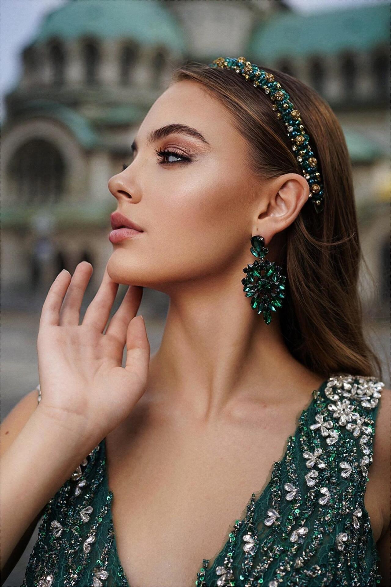 Обеци: Green Emerald Earrings