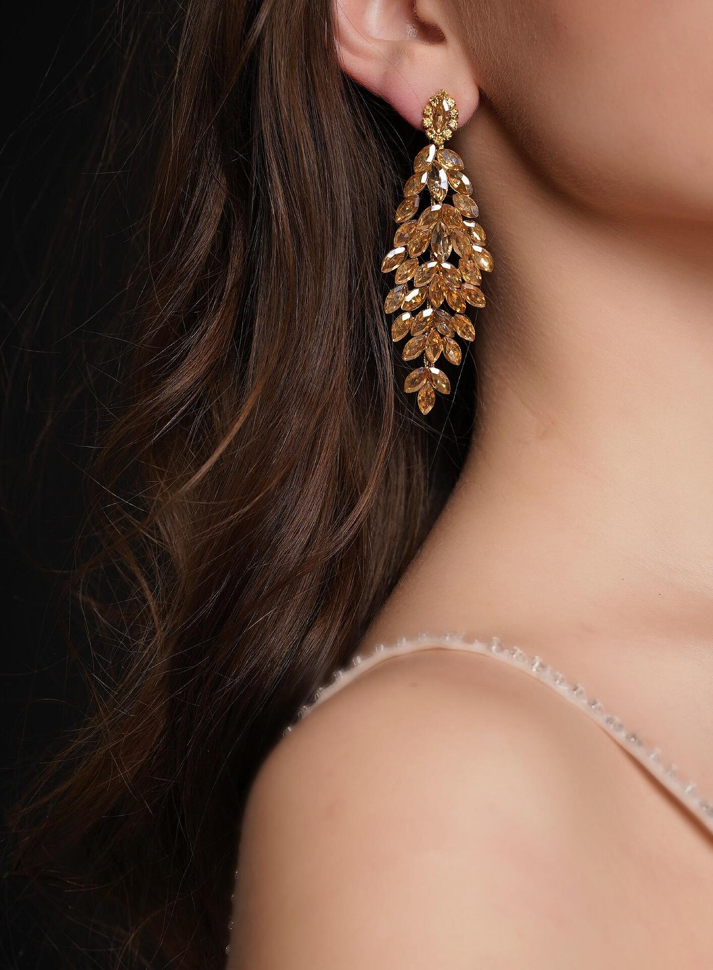 Обеци: Long Gold Earrings