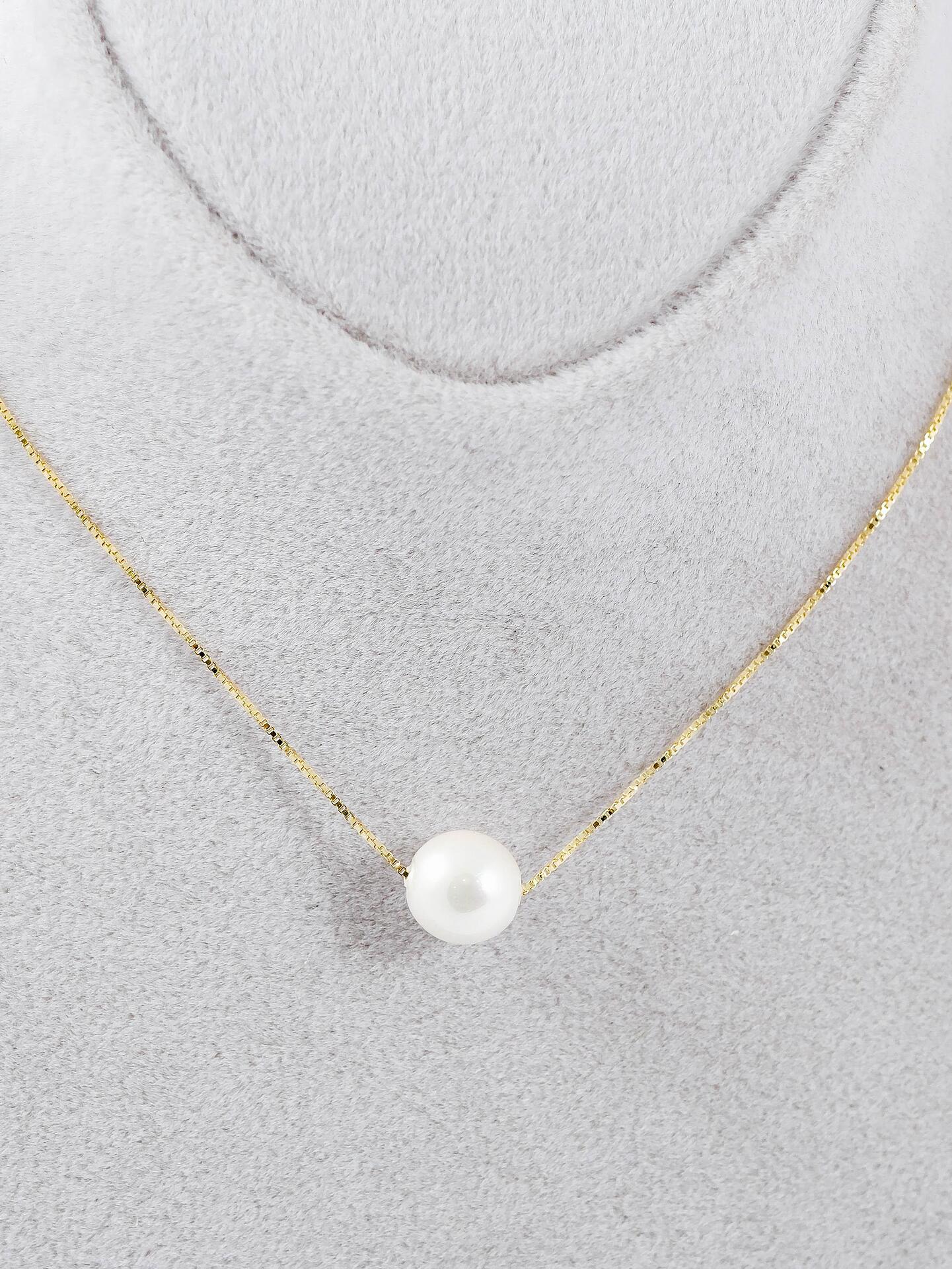 Сребърно колие с перличка: Light Pearl